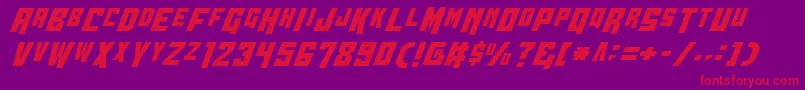 WhiskeyBravoVictorCondensed-fontti – punaiset fontit violetilla taustalla