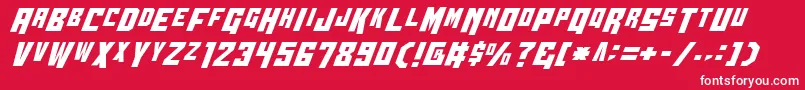 WhiskeyBravoVictorCondensed Font – White Fonts on Red Background