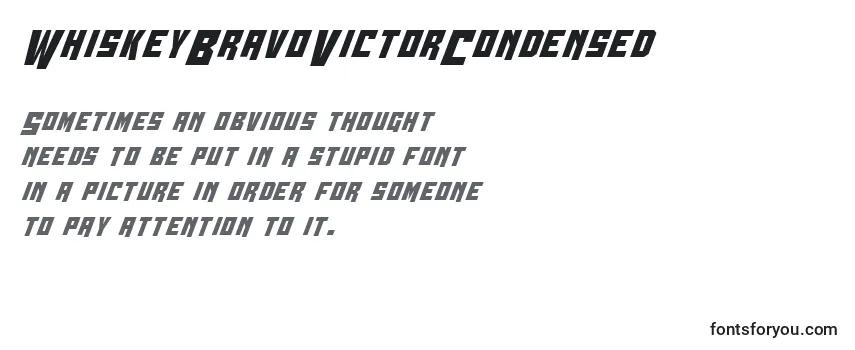 Review of the WhiskeyBravoVictorCondensed Font