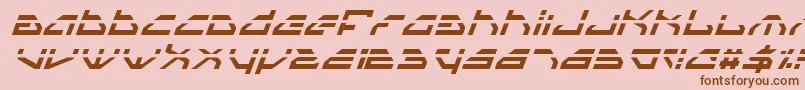 フォントSpylordLaserItalic – ピンクの背景に茶色のフォント