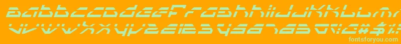 Fonte SpylordLaserItalic – fontes verdes em um fundo laranja