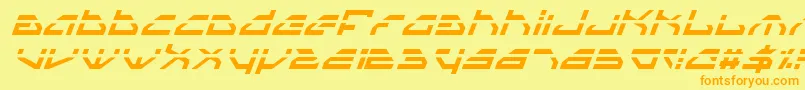 SpylordLaserItalic Font – Orange Fonts on Yellow Background