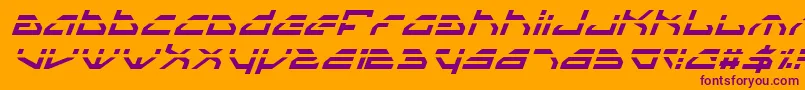 SpylordLaserItalic-fontti – violetit fontit oranssilla taustalla