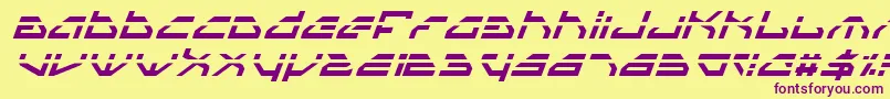 SpylordLaserItalic Font – Purple Fonts on Yellow Background