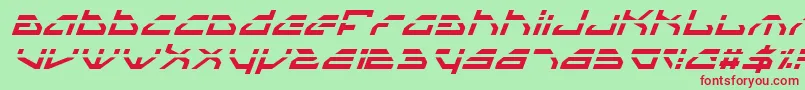 フォントSpylordLaserItalic – 赤い文字の緑の背景