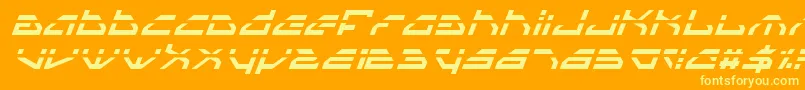 SpylordLaserItalic Font – Yellow Fonts on Orange Background