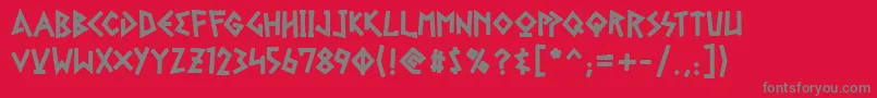 GelioRetsina Font – Gray Fonts on Red Background