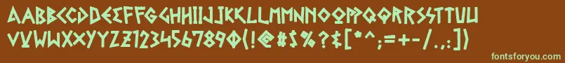 Шрифт GelioRetsina – зелёные шрифты на коричневом фоне