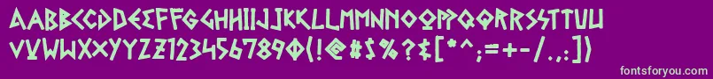 GelioRetsina Font – Green Fonts on Purple Background
