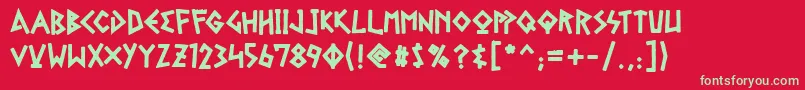 フォントGelioRetsina – 赤い背景に緑の文字