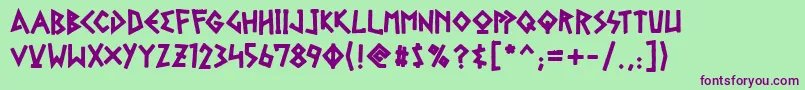 GelioRetsina Font – Purple Fonts on Green Background