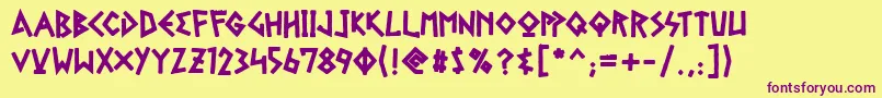 GelioRetsina Font – Purple Fonts on Yellow Background