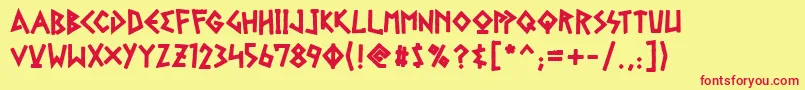 Шрифт GelioRetsina – красные шрифты на жёлтом фоне