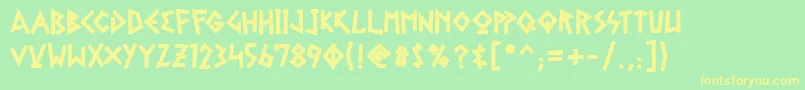 GelioRetsina Font – Yellow Fonts on Green Background