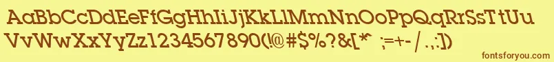 LaplandleftydemiboldRegular Font – Brown Fonts on Yellow Background