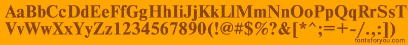 TimesetBold Font – Brown Fonts on Orange Background