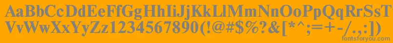 フォントTimesetBold – オレンジの背景に灰色の文字