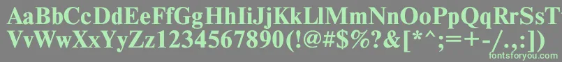 TimesetBold-fontti – vihreät fontit harmaalla taustalla