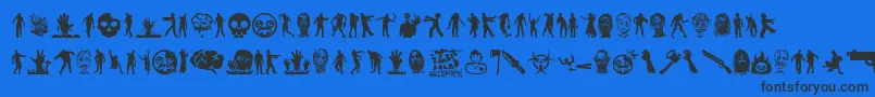 ZombieSalad Font – Black Fonts on Blue Background