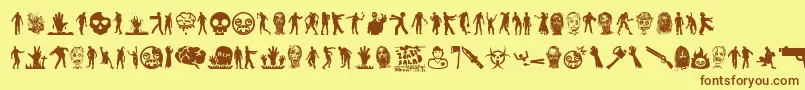 ZombieSalad Font – Brown Fonts on Yellow Background