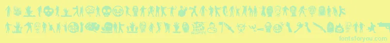 Więcej informacji o czcionce ZombieSalad Czcionka ZombieSalad – zielone czcionki na żółtym tle