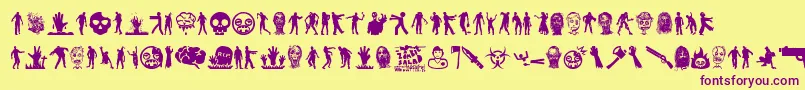 ZombieSalad Font – Purple Fonts on Yellow Background