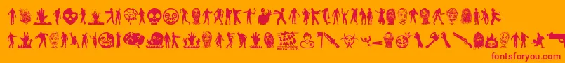 Police ZombieSalad – polices rouges sur fond orange
