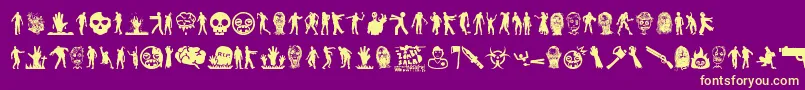 ZombieSalad Font – Yellow Fonts on Purple Background