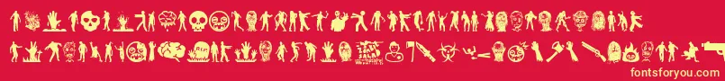 ZombieSalad Font – Yellow Fonts on Red Background