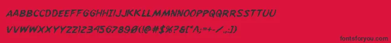 フォントFlesheatingboldital – 赤い背景に黒い文字