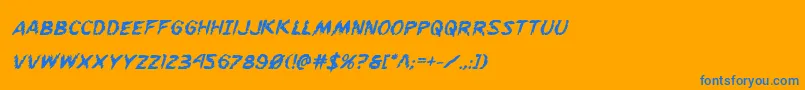 Flesheatingboldital-fontti – siniset fontit oranssilla taustalla