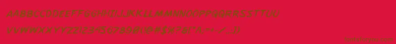 Flesheatingboldital-Schriftart – Braune Schriften auf rotem Hintergrund