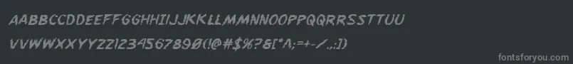 フォントFlesheatingboldital – 黒い背景に灰色の文字