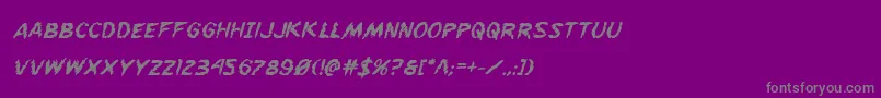 フォントFlesheatingboldital – 紫の背景に灰色の文字