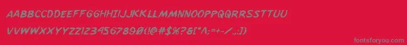 フォントFlesheatingboldital – 赤い背景に灰色の文字