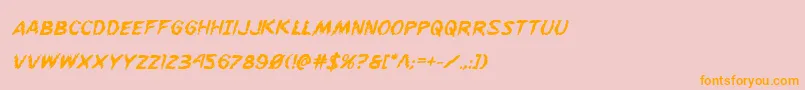 Flesheatingboldital Font – Orange Fonts on Pink Background