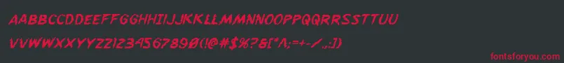 Flesheatingboldital Font – Red Fonts on Black Background