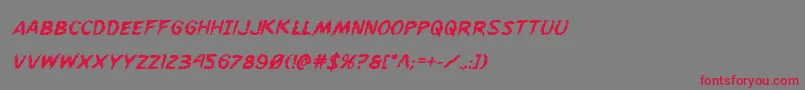 Flesheatingboldital Font – Red Fonts on Gray Background
