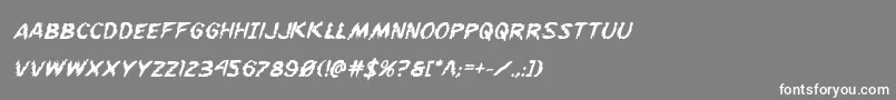 Flesheatingboldital Font – White Fonts on Gray Background