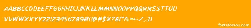 Flesheatingboldital Font – White Fonts on Orange Background