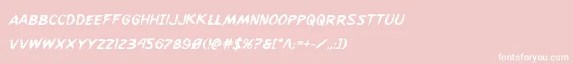 フォントFlesheatingboldital – ピンクの背景に白い文字
