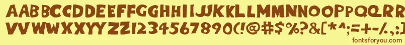 Eightypercentcaps Font – Brown Fonts on Yellow Background