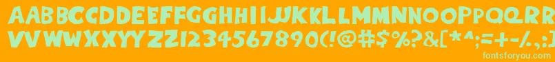 Eightypercentcaps Font – Green Fonts on Orange Background