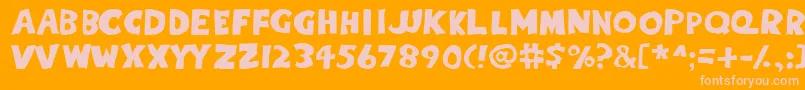 Eightypercentcaps Font – Pink Fonts on Orange Background
