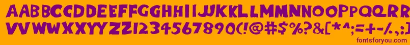 Eightypercentcaps Font – Purple Fonts on Orange Background