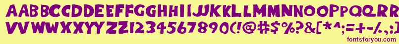 Eightypercentcaps Font – Purple Fonts on Yellow Background