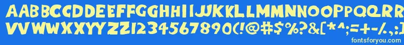 Eightypercentcaps Font – Yellow Fonts on Blue Background