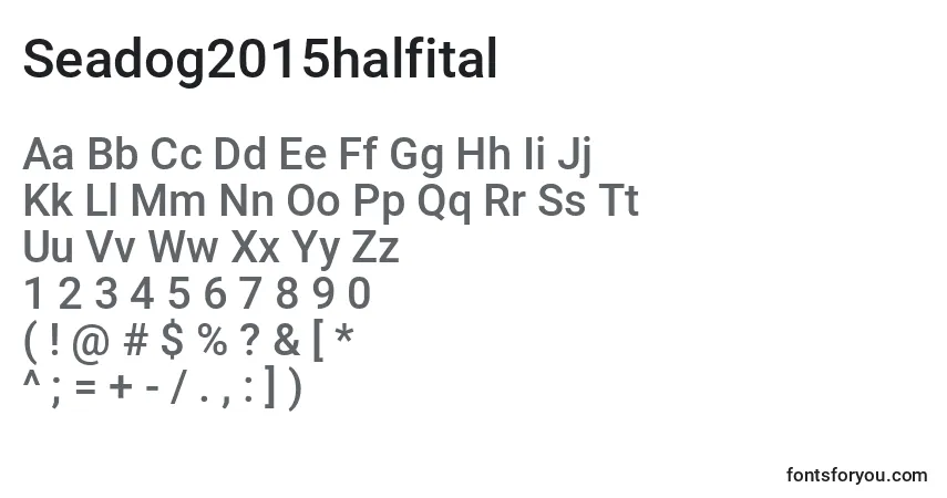 Czcionka Seadog2015halfital – alfabet, cyfry, specjalne znaki