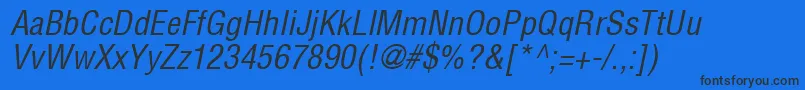 HelveticaLtCondensedOblique Font – Black Fonts on Blue Background