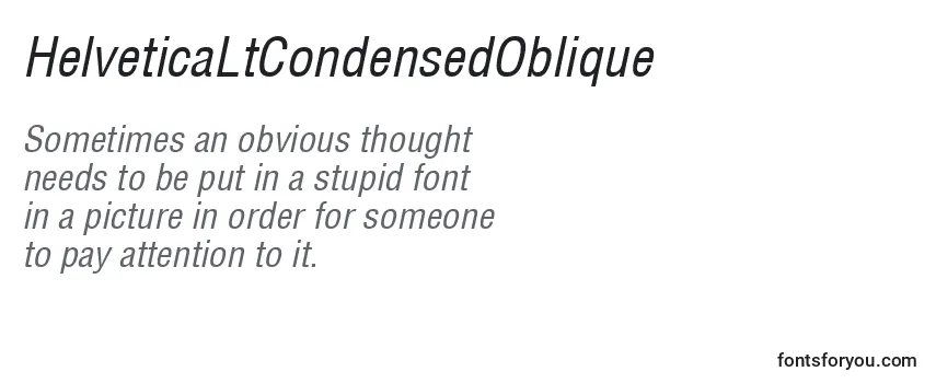 Przegląd czcionki HelveticaLtCondensedOblique